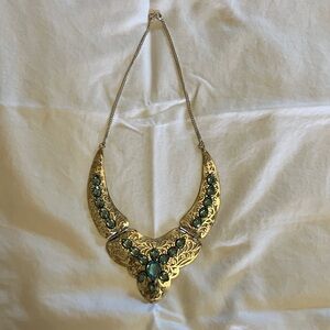 Elegant Silver and Blue Statement Necklace